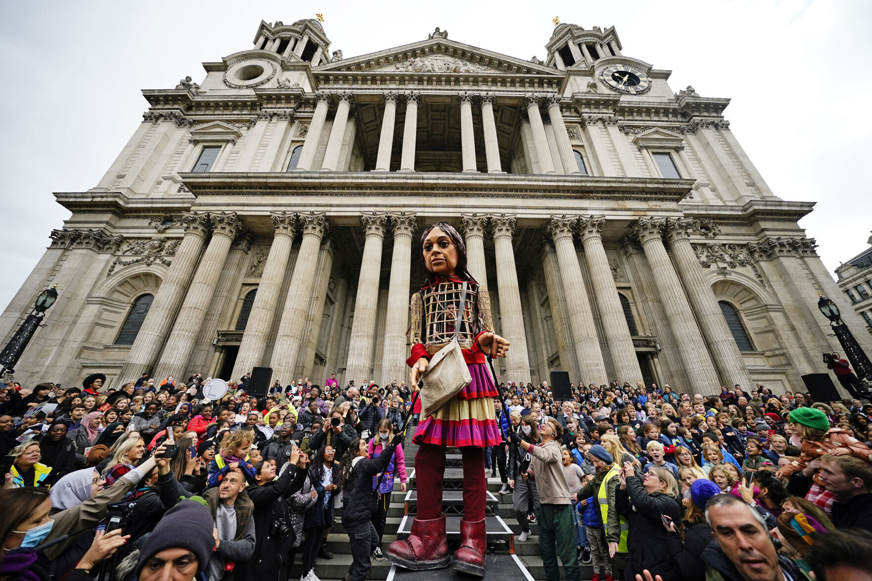 APTOPIX Britain Giant Puppet